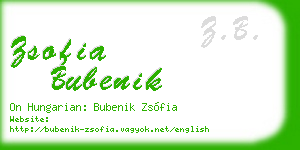 zsofia bubenik business card