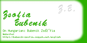 zsofia bubenik business card